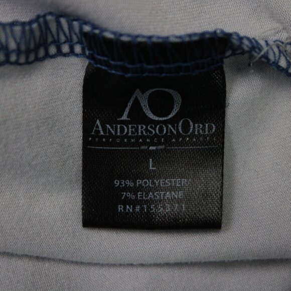 Anderson Ord AOP Polo Shirt Men Large Blue Beach All Over Print Poly Stretch S/S - Picture 10 of 16